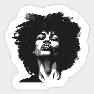 Afro Hair Black Woman Sketch Sticker
